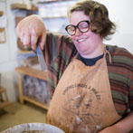 Victoria Claire Dawes at work in her studio at Yorkshire Art Space’ Persistence Works in Sheffield 2017